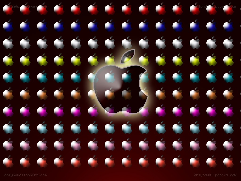 Apple logo pattern with central glow