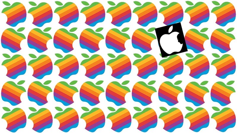 Apple logo pattern with watermark
