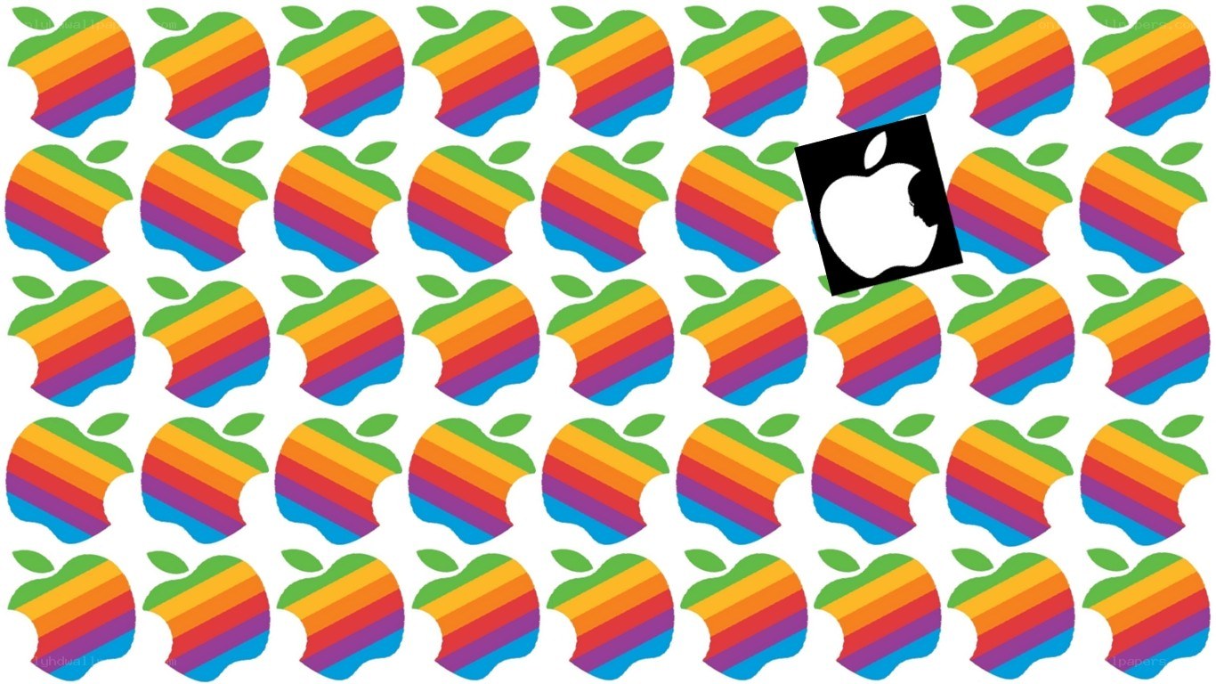 Apple logo pattern with watermark