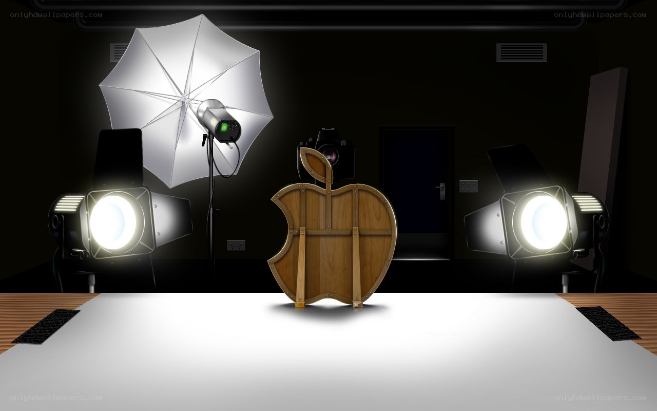 Apple logo photo shoot