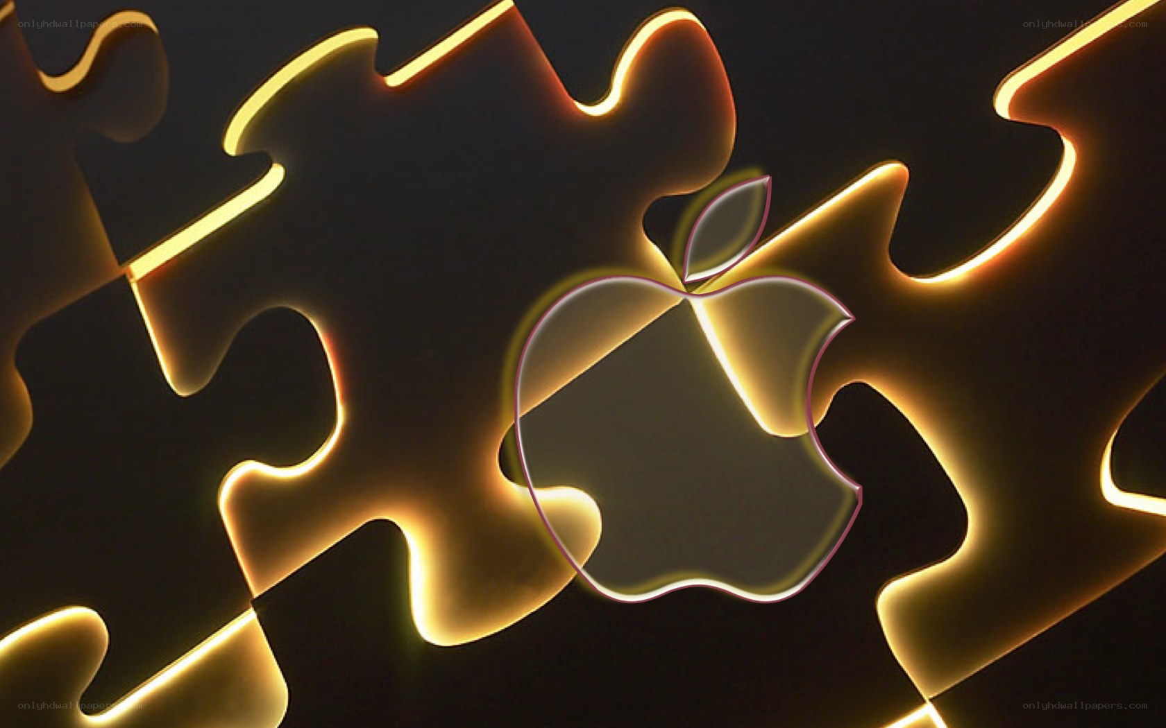 Apple logo puzzle pieces