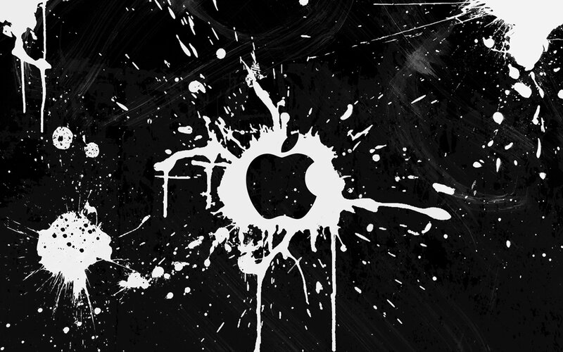 Apple logo splatter art