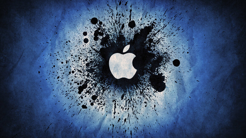 Apple logo splatter art