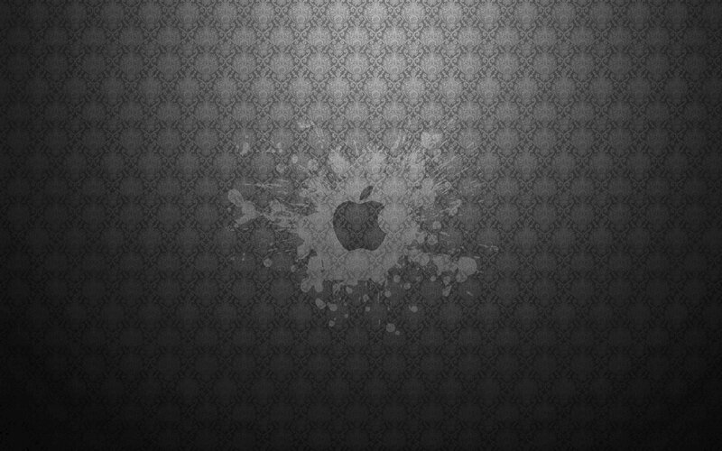 Apple Logo Splatter — Black, Dark
