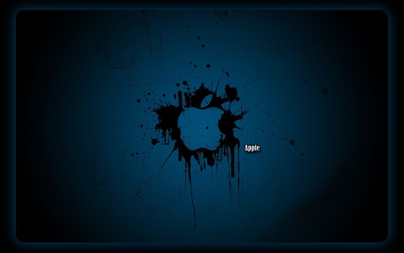 Apple Logo Splatter — Blue, Dark