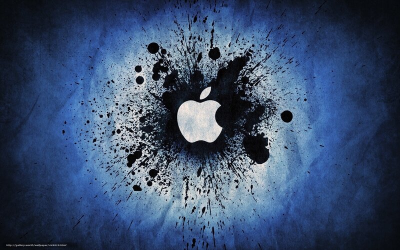 Apple Logo Splatter — Blue, Dramatic