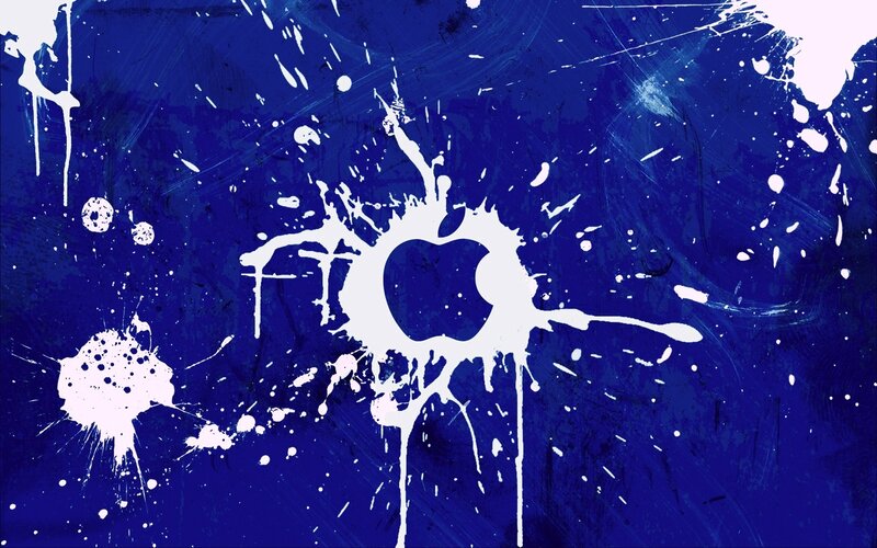 Apple Logo Splatter — Blue