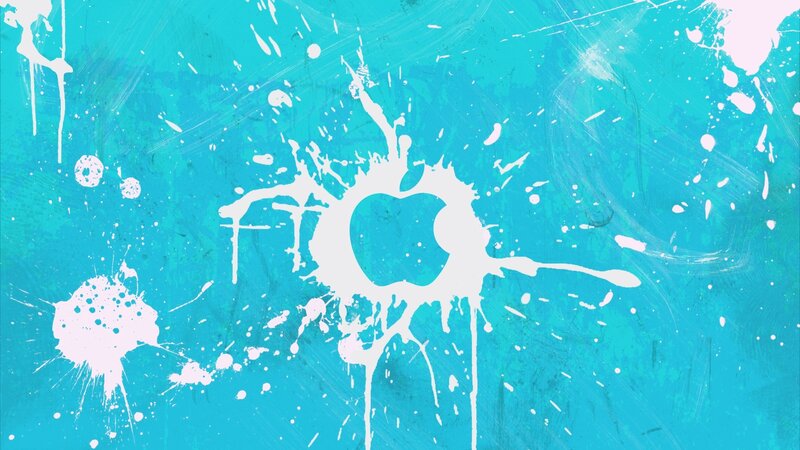 Apple Logo Splatter — Blue, Vibrant