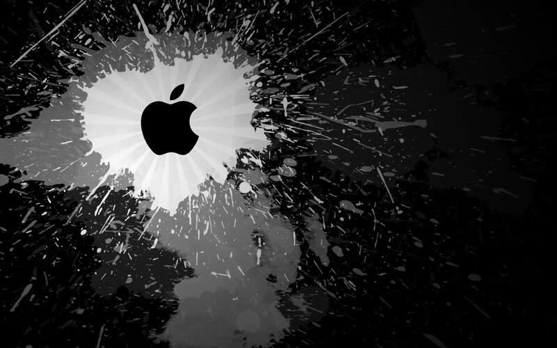 Apple logo splatter design