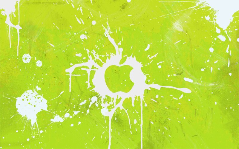 Apple Logo Splatter — Lime Green