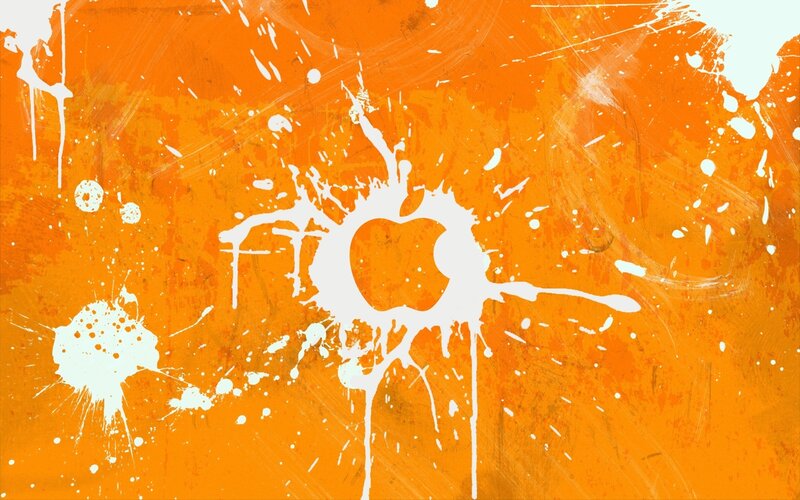 Apple Logo Splatter — Orange