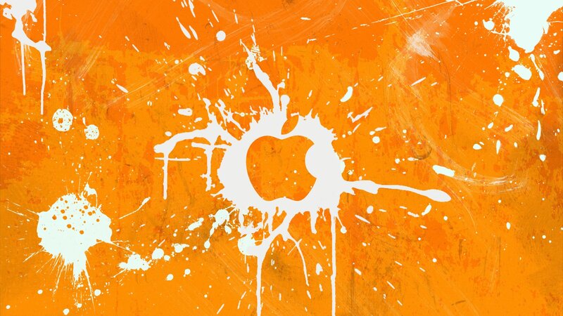Apple Logo Splatter — Orange, Vibrant