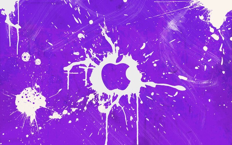 Apple Logo Splatter — Purple
