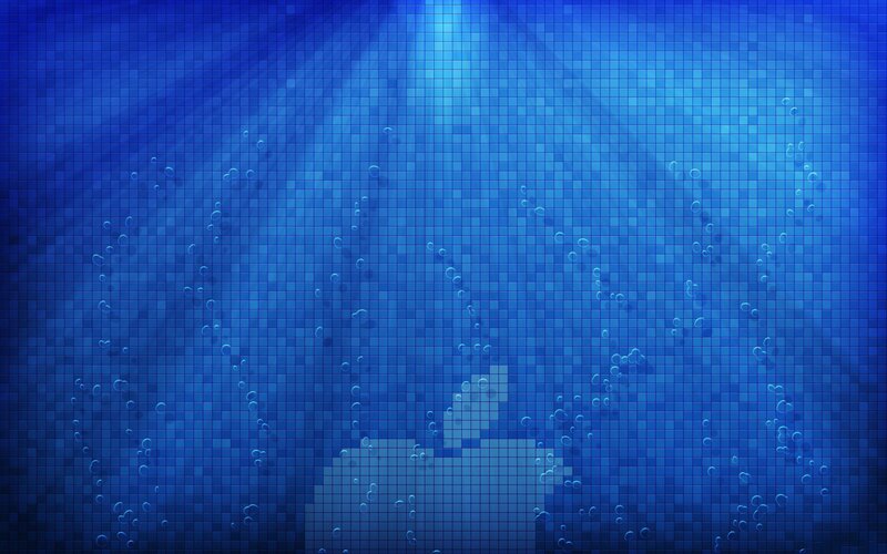 Apple Logo Underwater — Blue, Serene