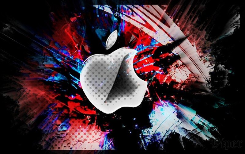 Apple logo with abstract background