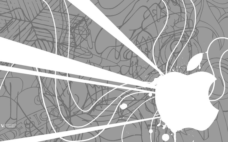 Apple logo with abstract lines