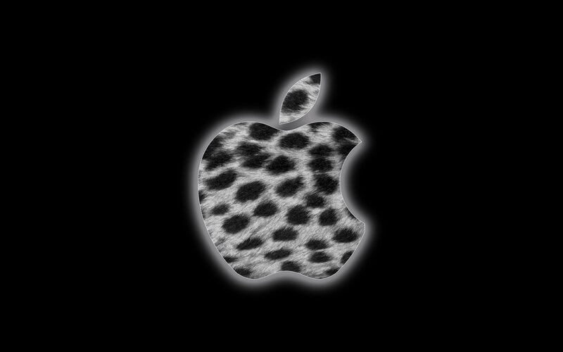 Apple logo with animal print