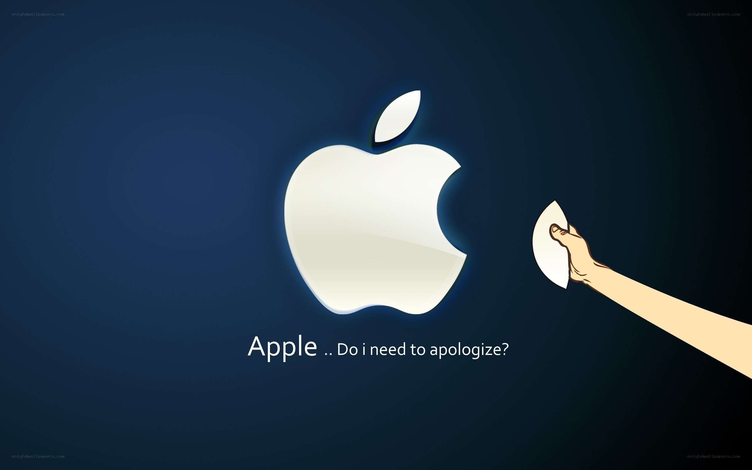 Apple logo with apology text