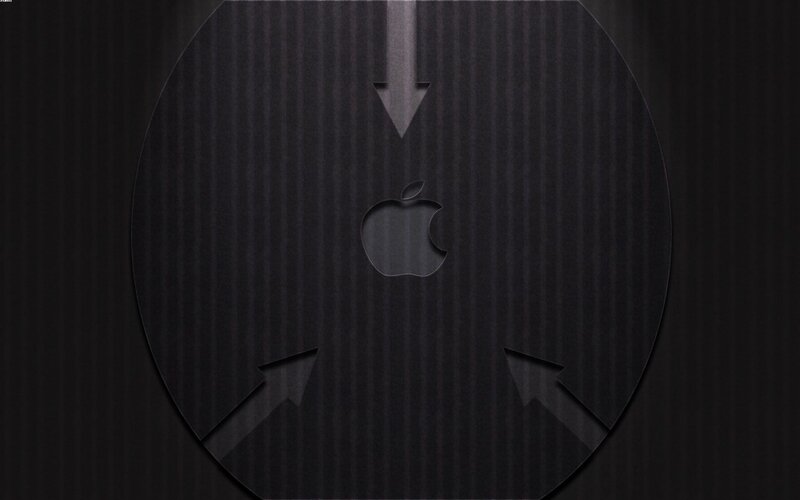 Apple logo with arrows