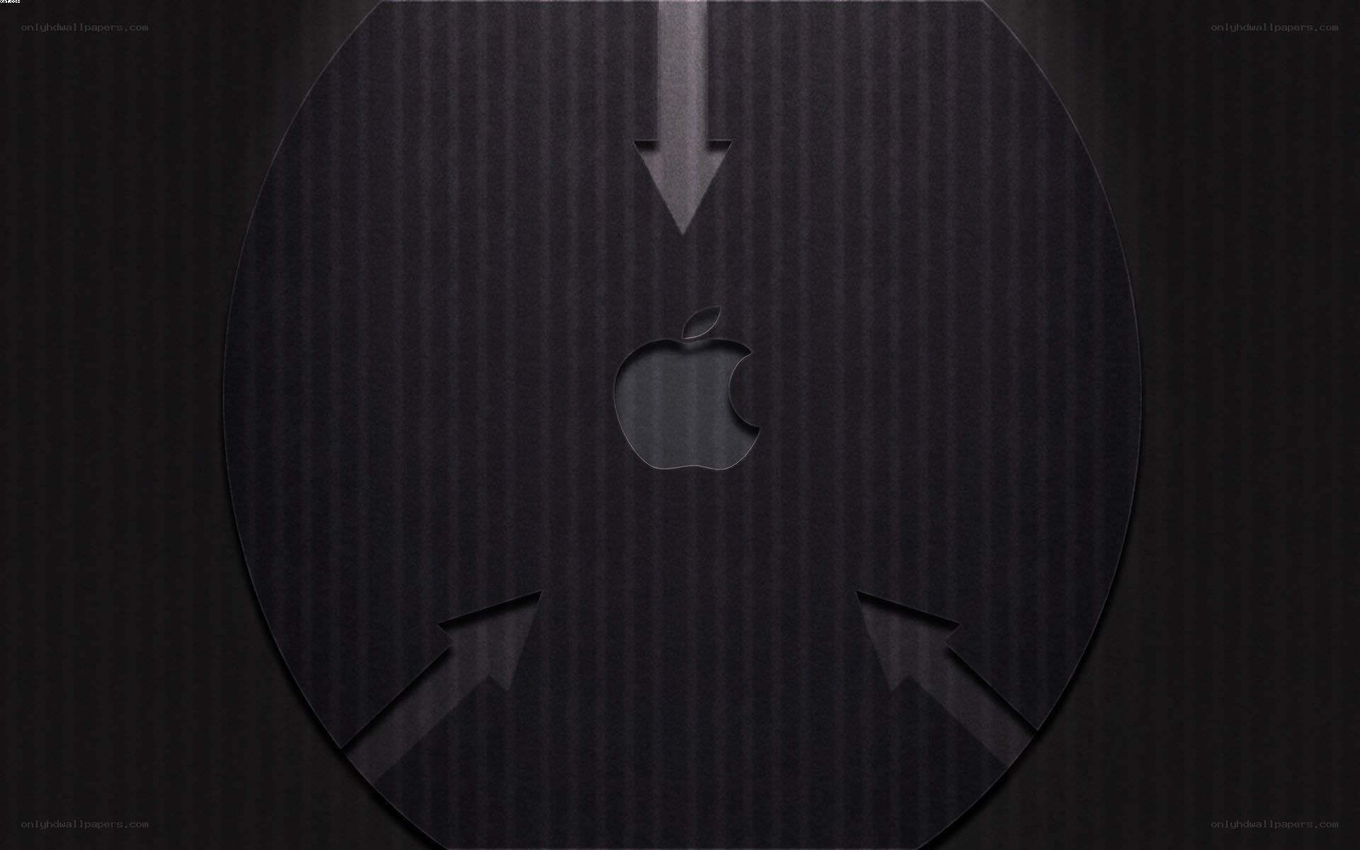 Apple logo with arrows