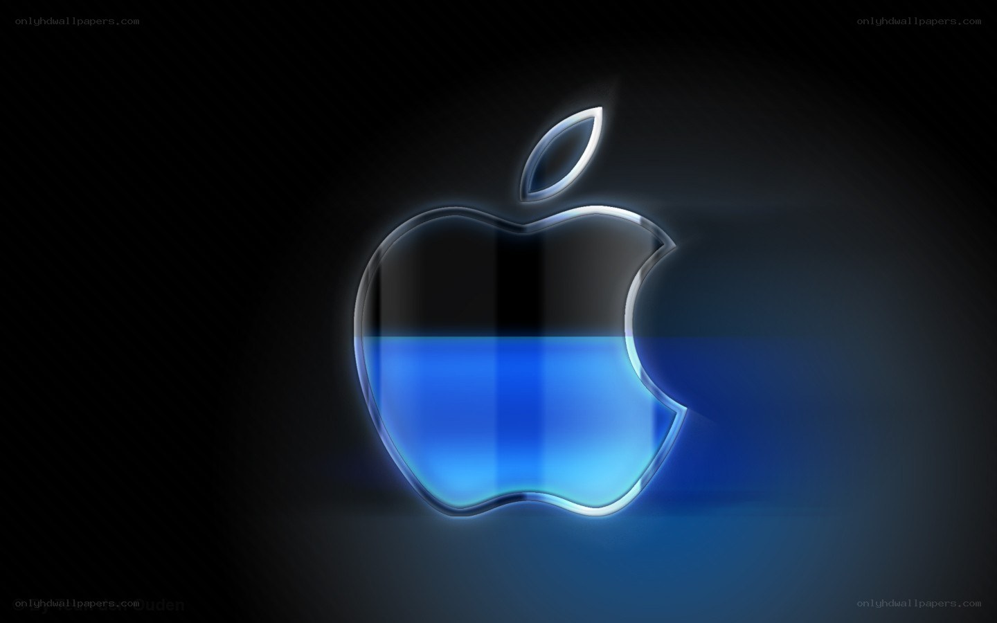 Apple logo with blue glow