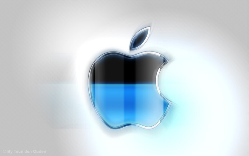 Apple logo with blue gradient