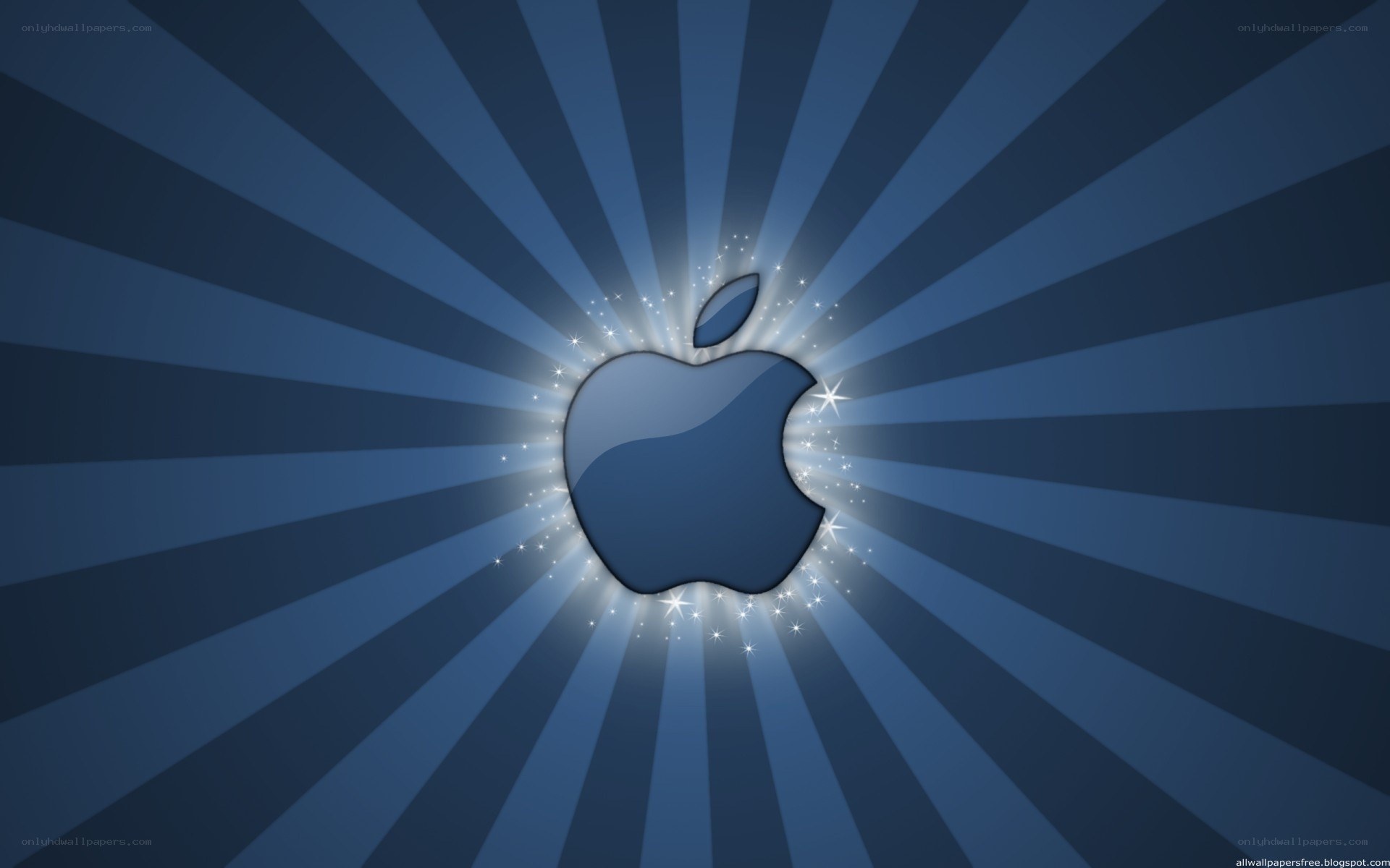 Apple logo with blue rays