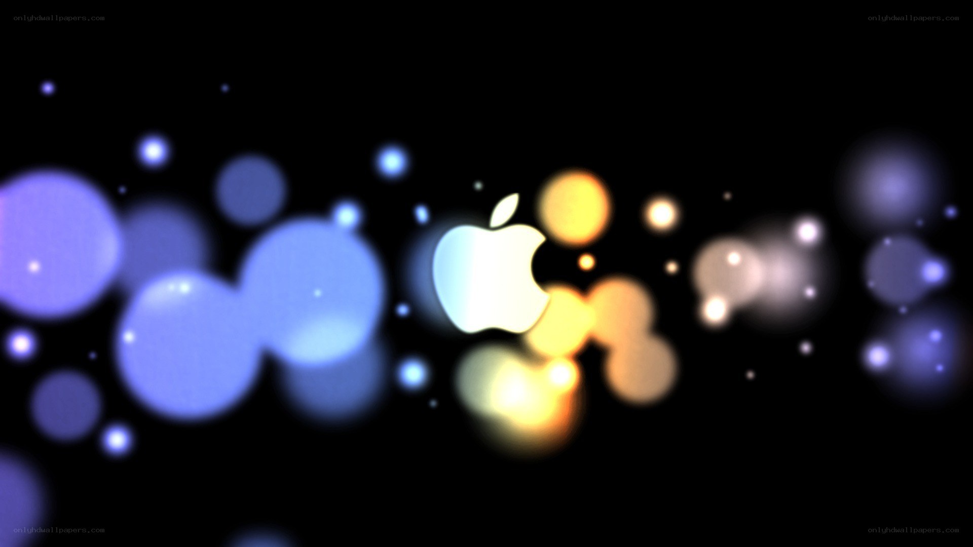 Apple logo with bokeh lights