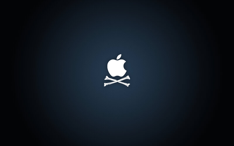 Apple Logo with Bones — Black