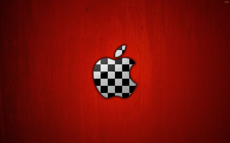 Apple Logo with Checkered Pattern