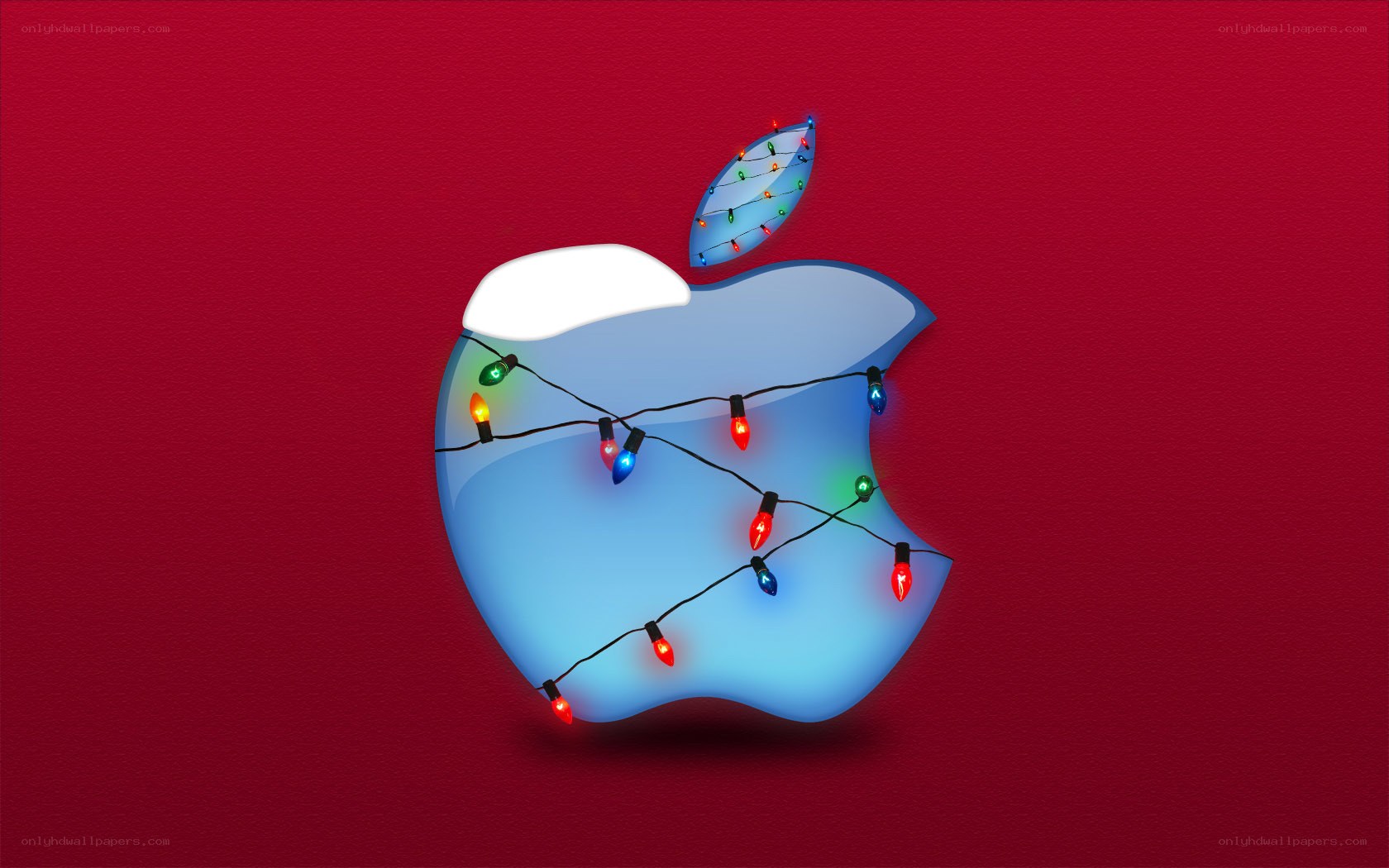 Apple logo with Christmas lights