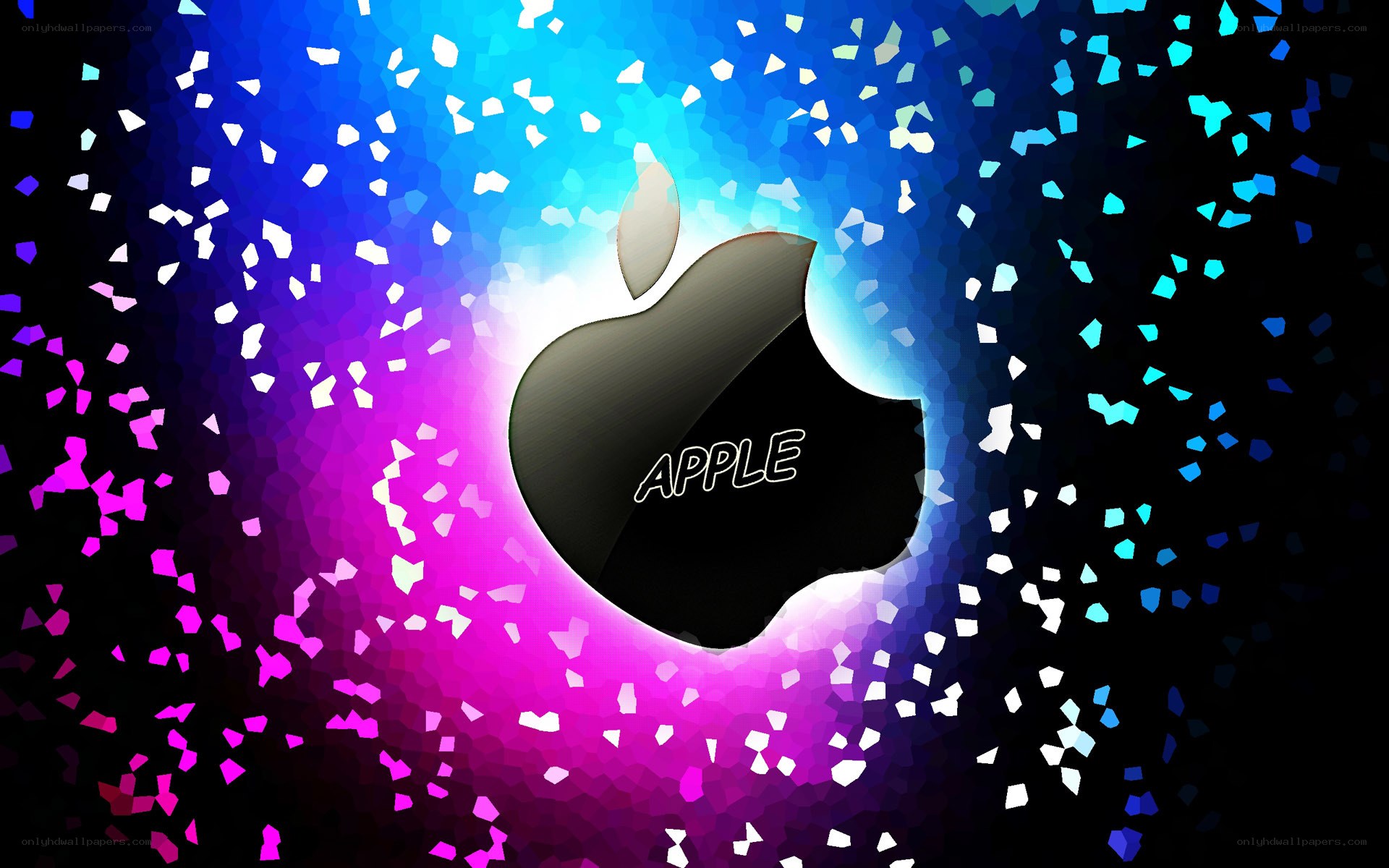Apple logo with colorful background