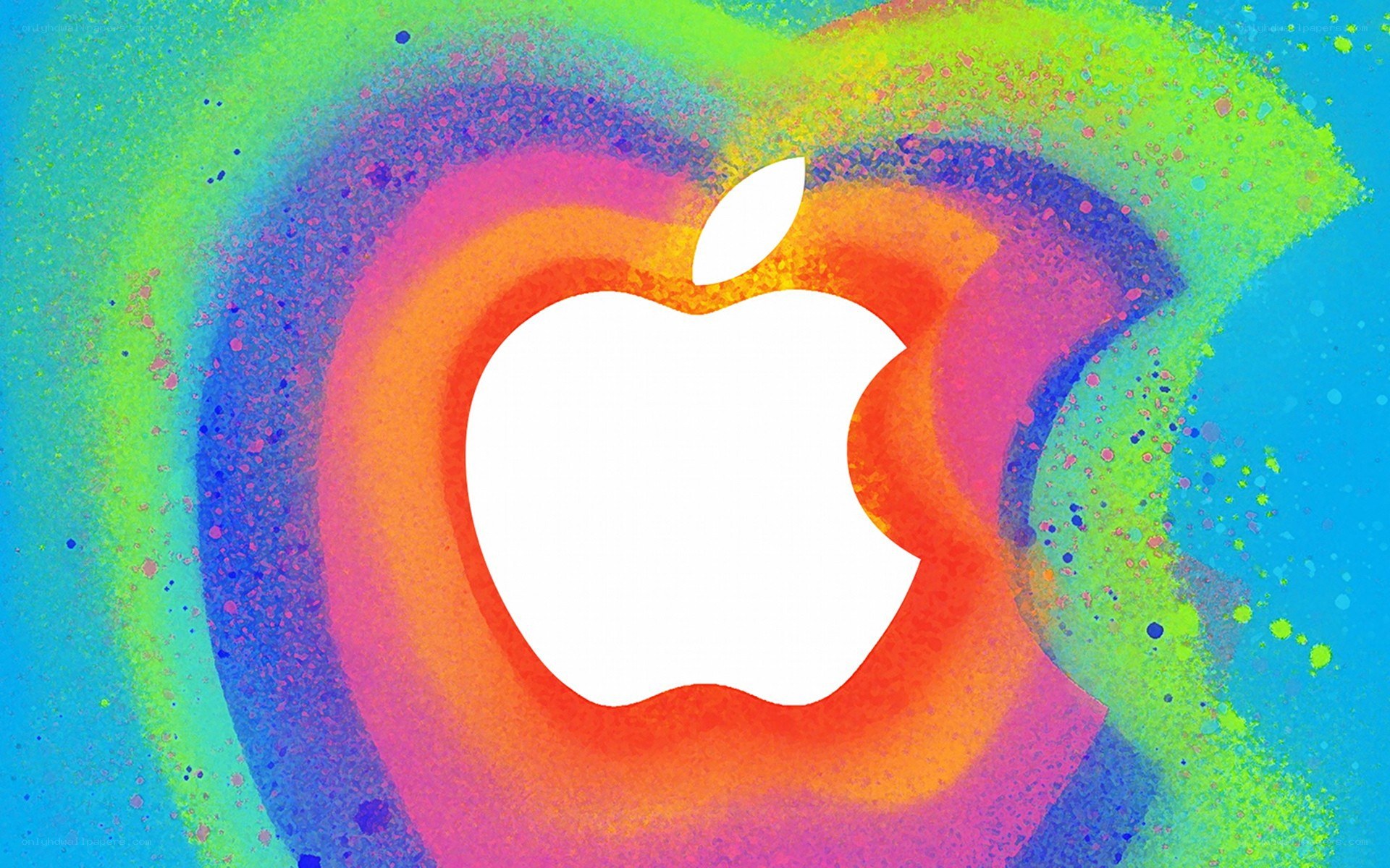Apple logo with colorful background