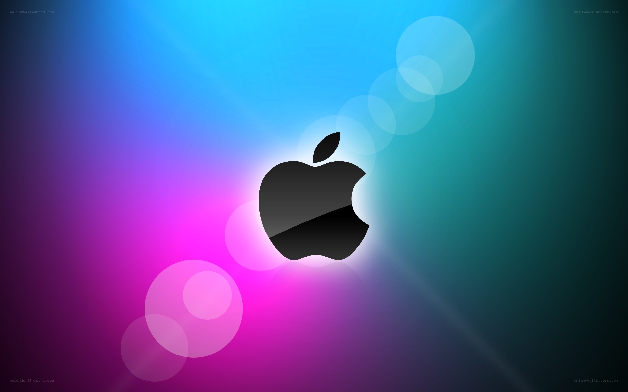 Apple logo with colorful background