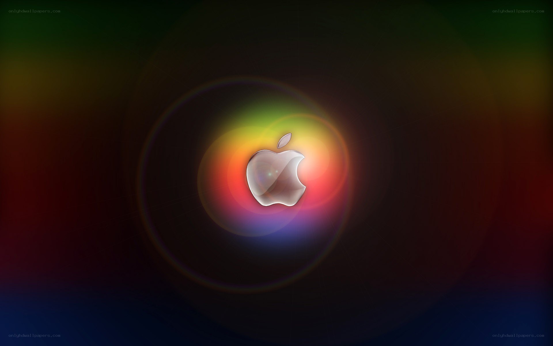 Apple logo with colorful glow