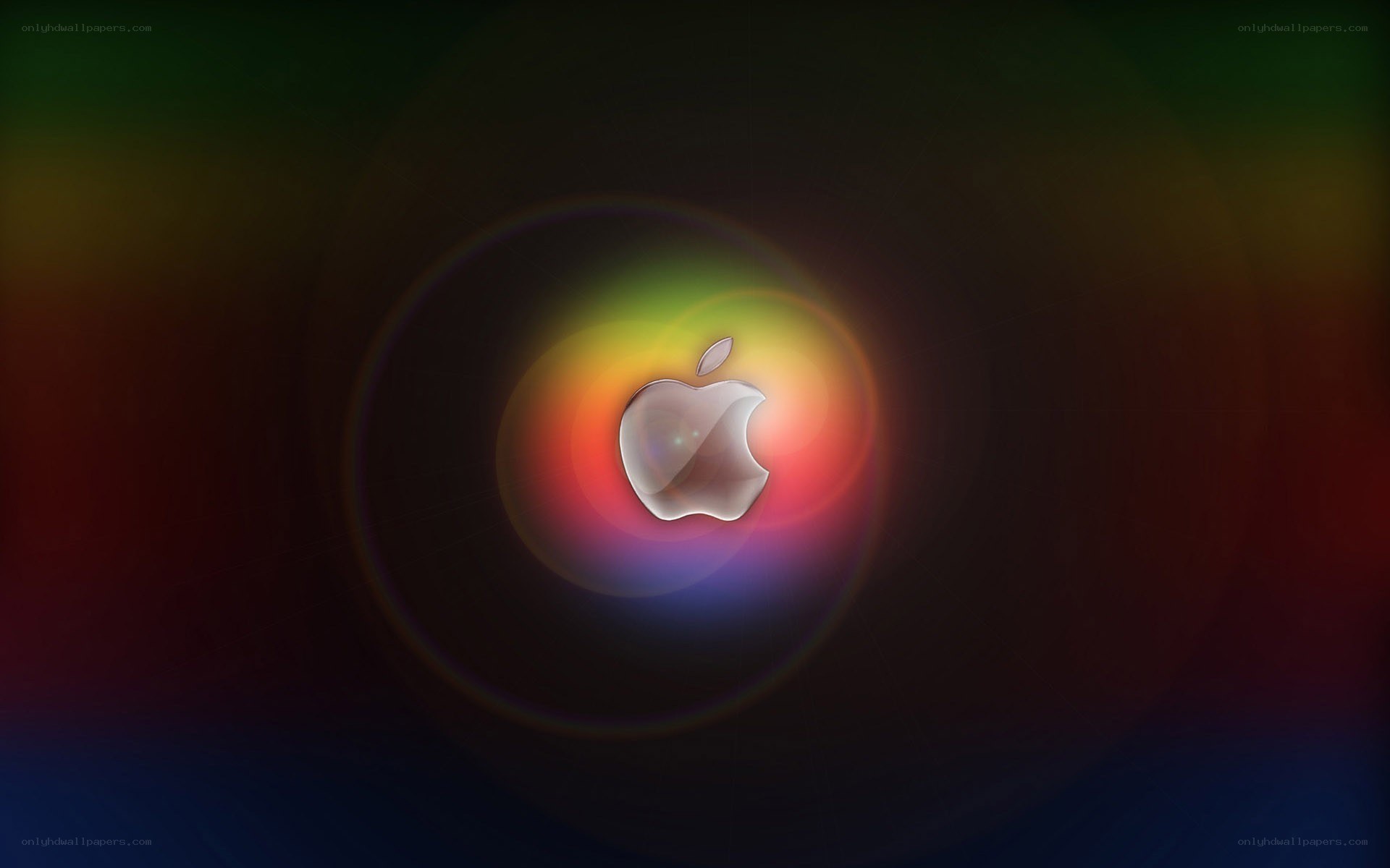Apple logo with colorful glow