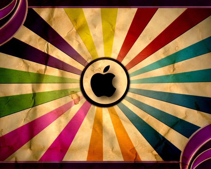 Apple logo with colorful rays