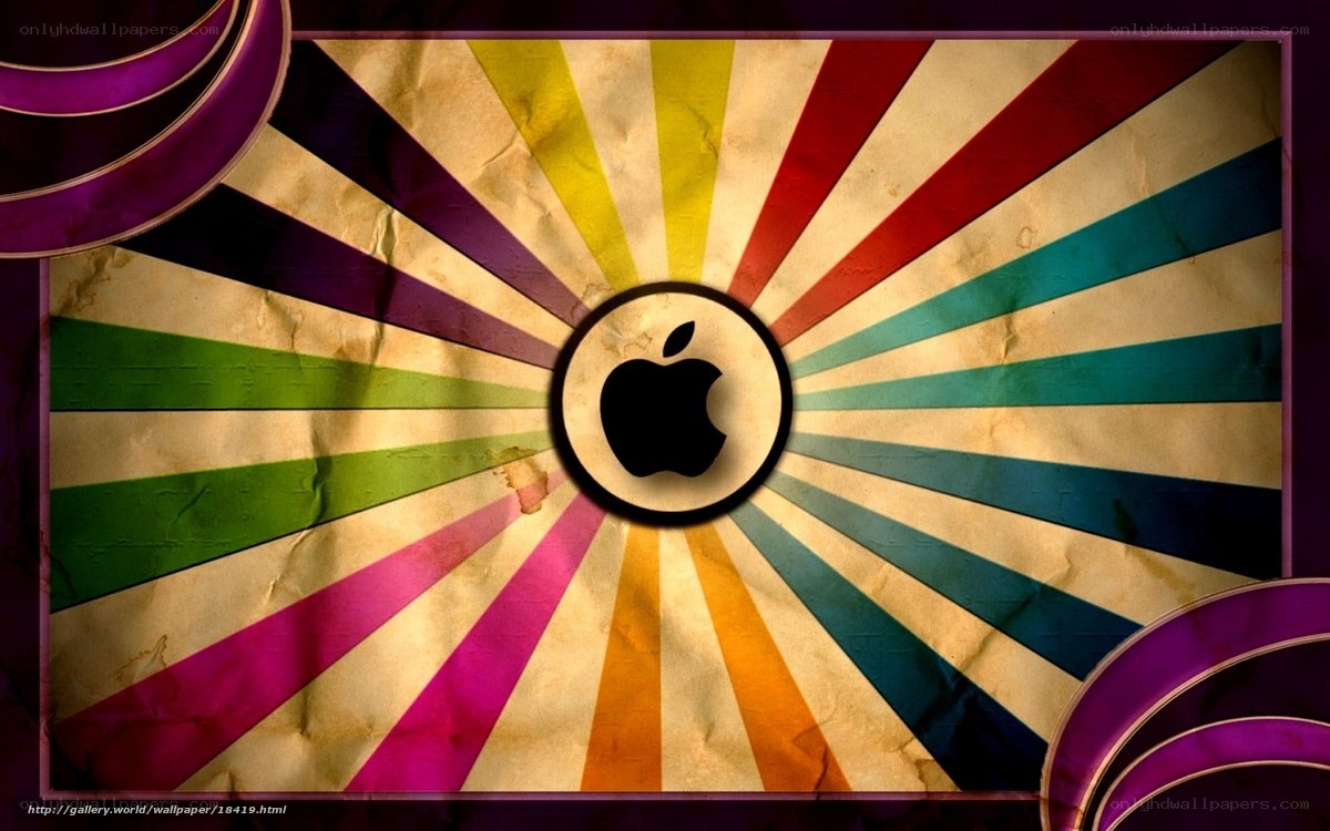 Apple logo with colorful rays