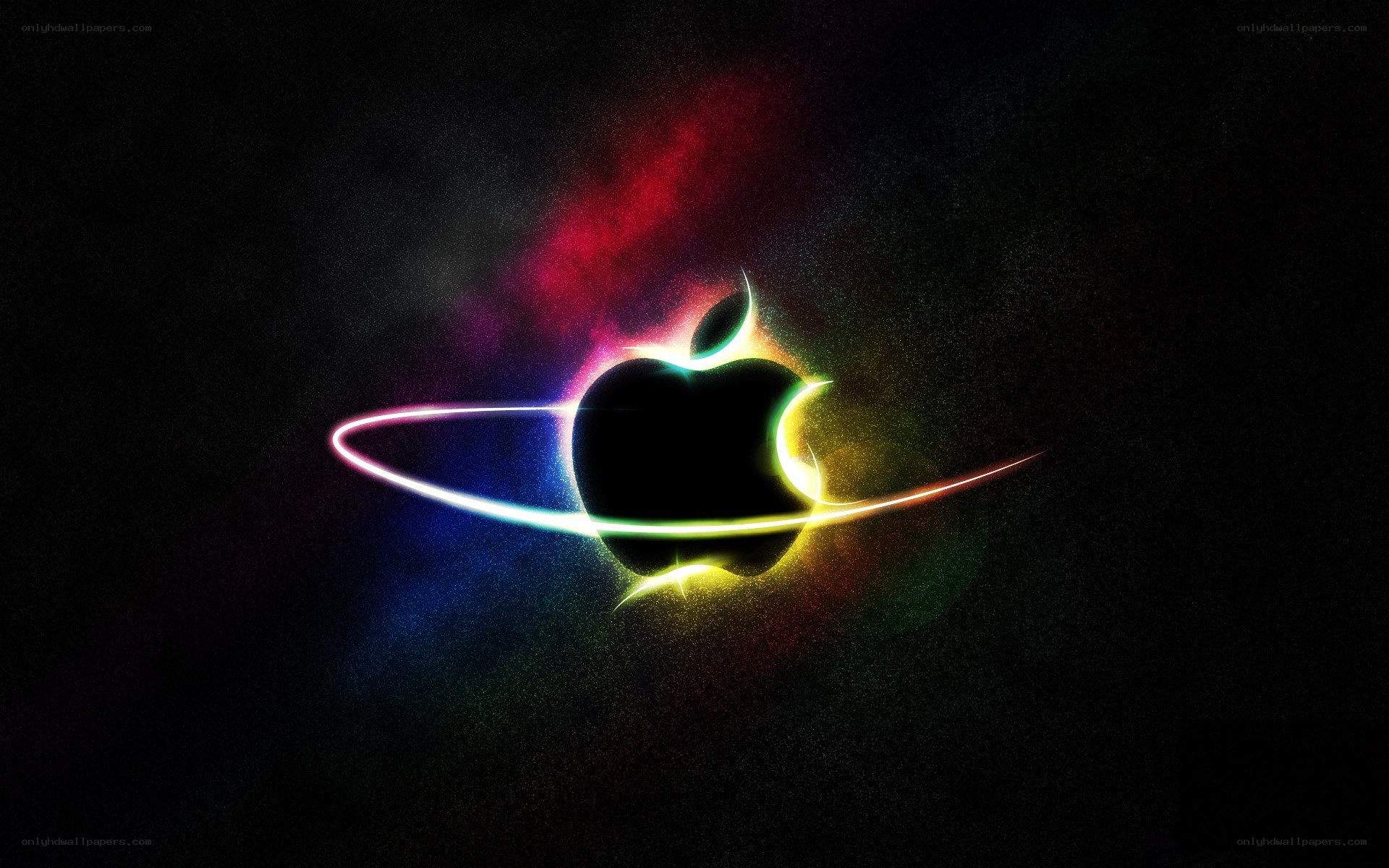 Apple logo with colorful rings