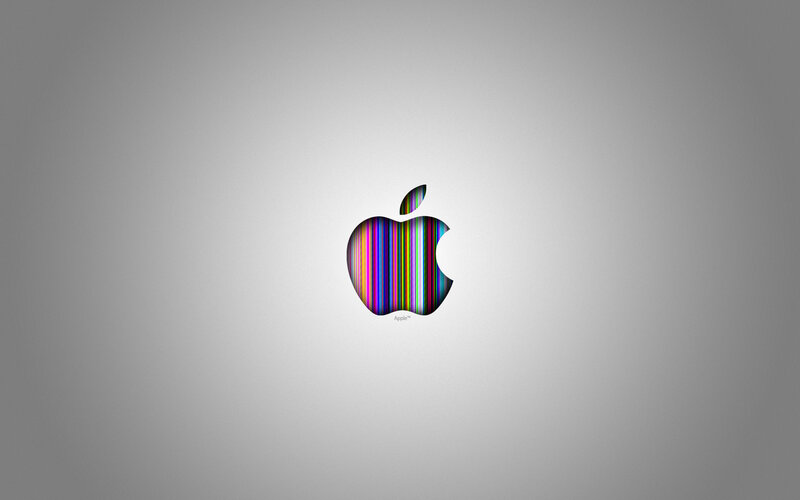 Apple logo with colorful stripes
