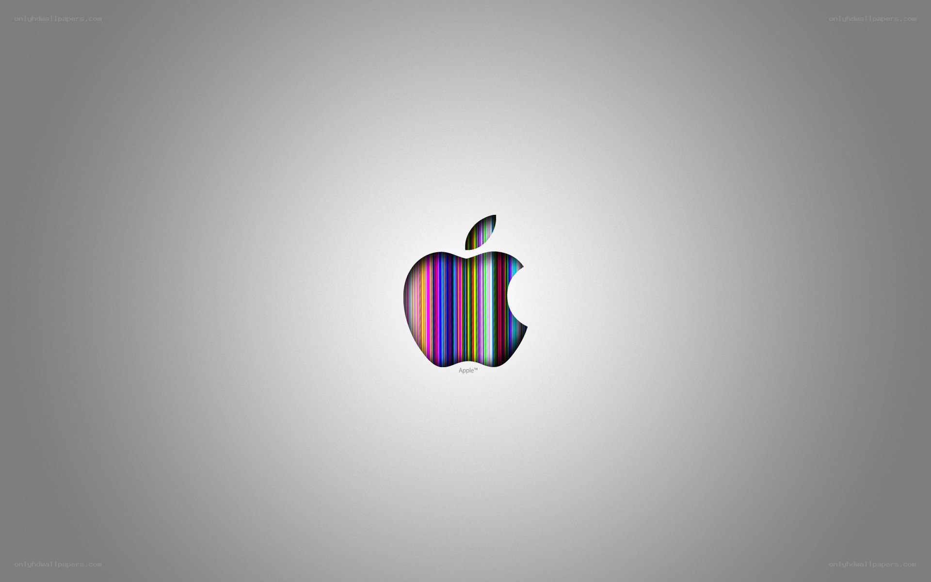 Apple logo with colorful stripes