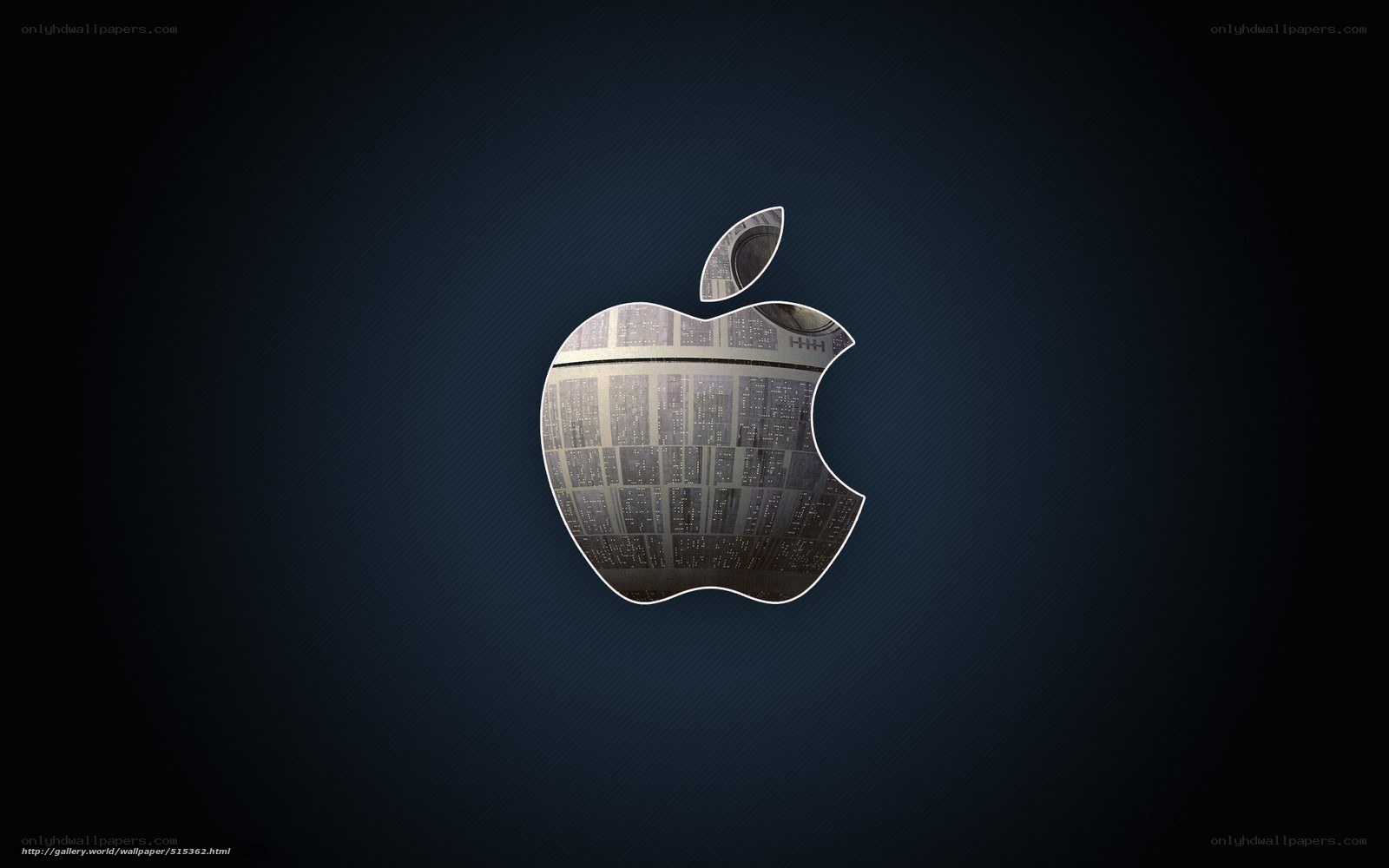 Apple logo with Death Star design