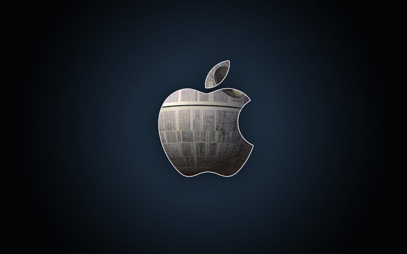 Apple logo with Death Star design