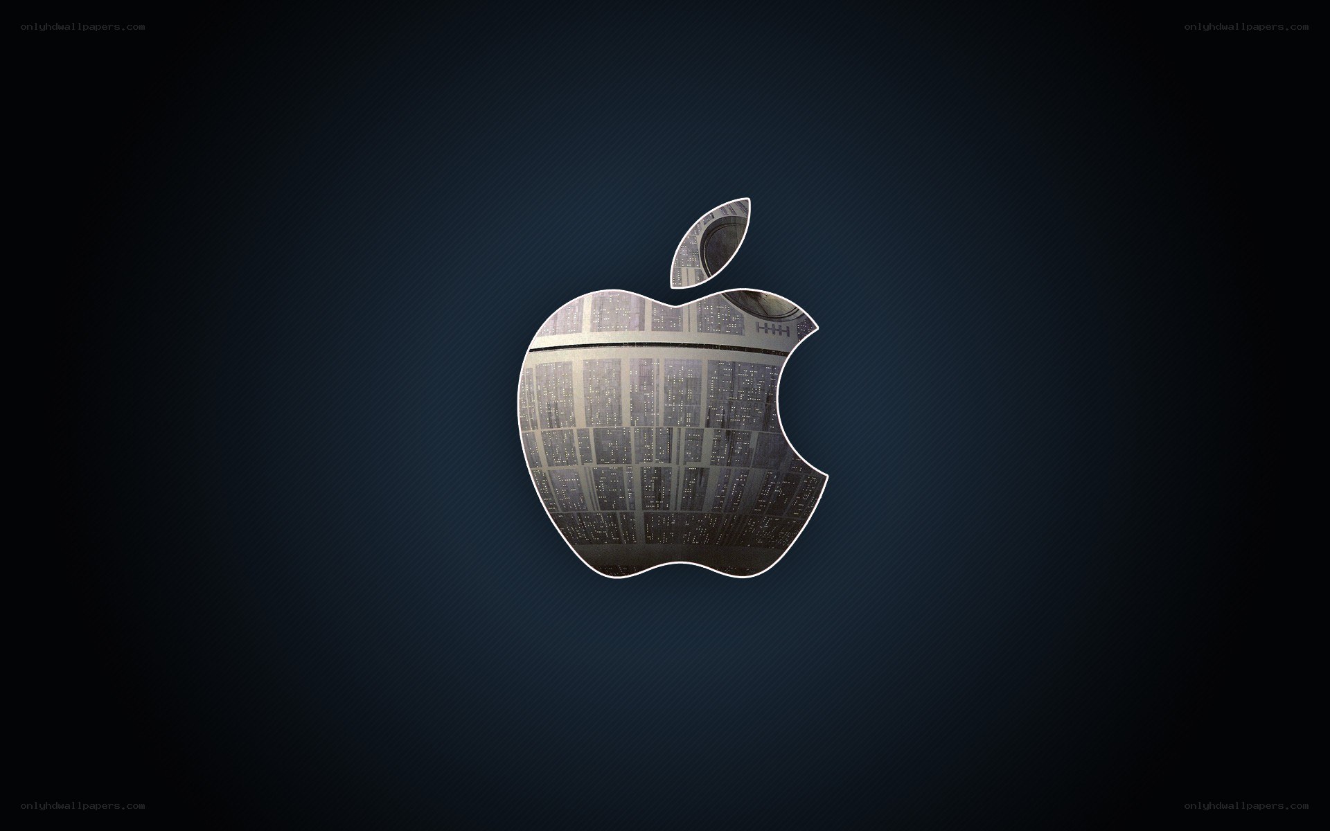 Apple logo with Death Star design