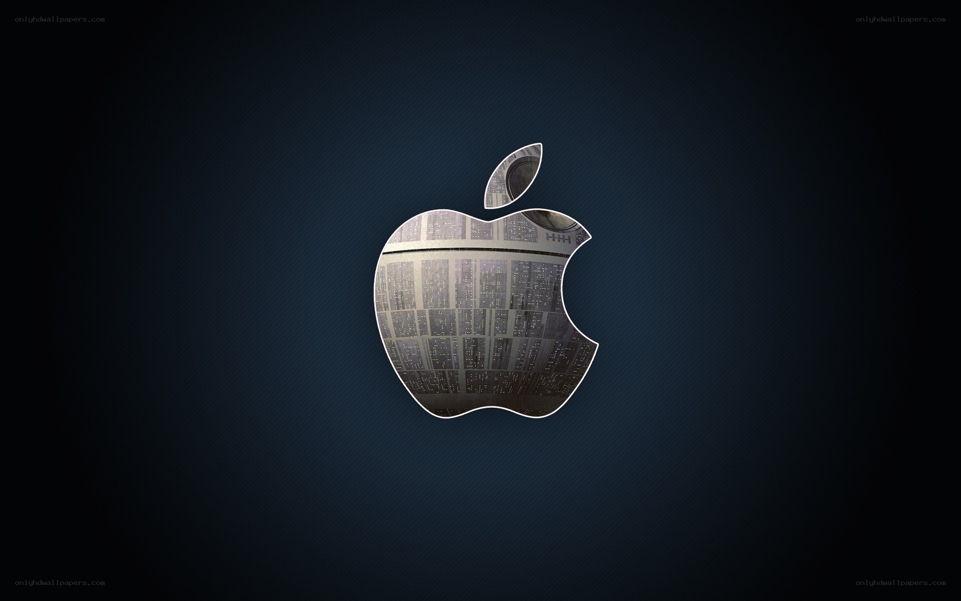 Apple logo with Death Star design