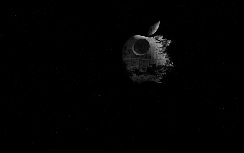 Apple logo with Death Star