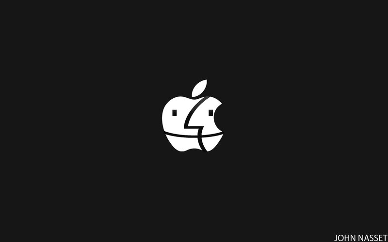 Apple logo with face design
