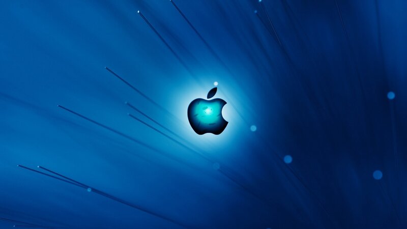 Apple logo with fiber optics