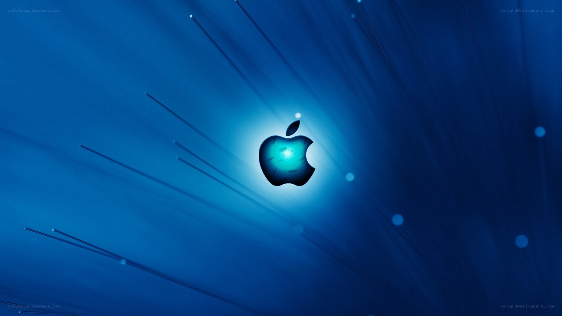 Apple logo with fiber optics