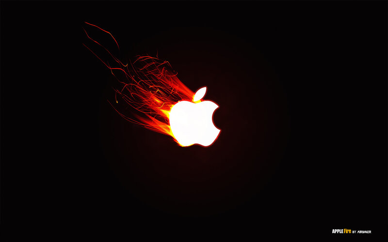 Apple logo with fire effect